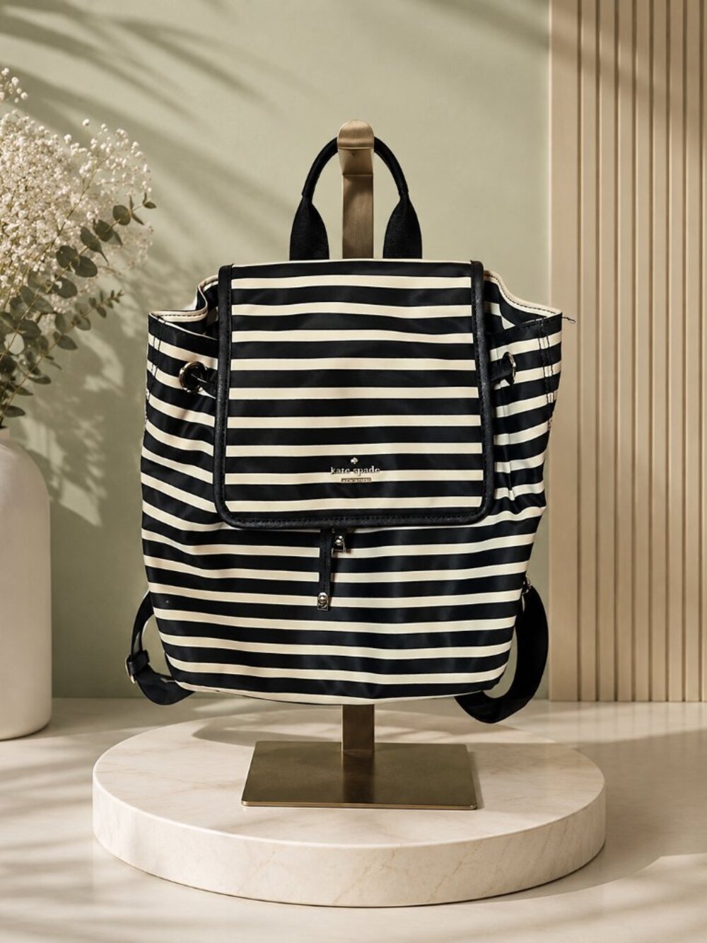 RARE Kate Spade Molly Striped Nylon Backpack - Storybook Lining